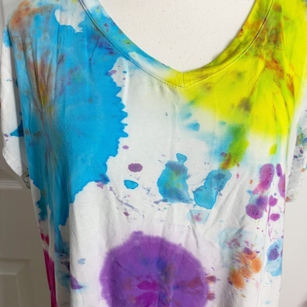 Unbranded Paintball Style Tie Dye V-Neck Short Sleeve Shirt - Picture 3 of 11